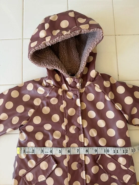 Toddler Lined Spring Raincoat Jacket Size 2T Me Jane Mini Pink Polka Dot EUC - Picture 9 of 10